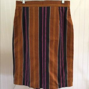 Boutique Cotton Stripes Pencil Skirt